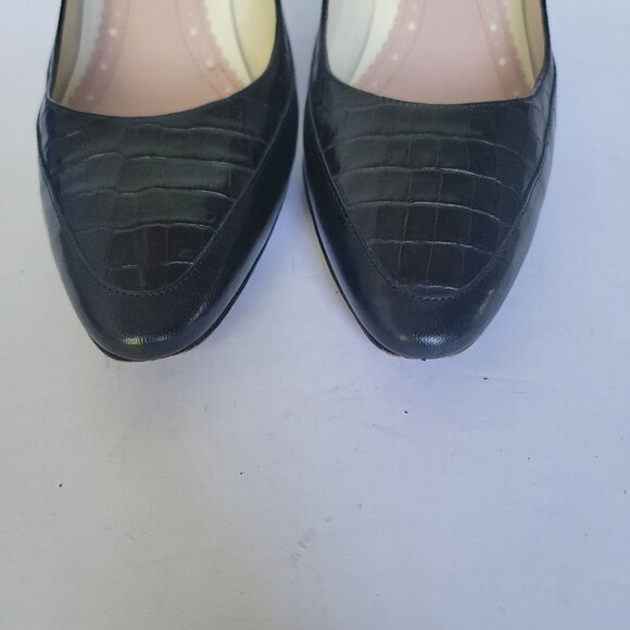 Brooks Brothers Genuine Leather Heels Pumps With Croc Embossed Details. Size 9 - Picture 2 of 7
